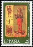 Stamps : Europe : Spain :  3318-  Museo de Naipes. Sota de bastos , tarot Catalán de 1900