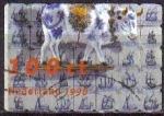 Stamps : Europe : Netherlands :  HOLANDA Netherlands 1998 Scott 983 Sello Priority Stamps Azulejos con imágenes de vaca Usado Michel