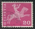 Stamps Switzerland -  Cartero a caballo
