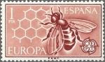 Stamps Spain -  ESPAÑA 1962 1448 Sello Nuevo Europa CEPT Abeja en Panal de Miel Yv1282