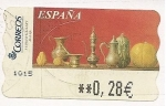 Stamps Spain -  ATM - Sammer Gallery - Red Life -- variante con texto: España y Título a la derecha