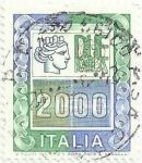 Sellos del Mundo : Europa : Italia : CIFRAS Y DECADRACMA DE SIRACUSA. VALOR FACIAL 2000 liras. YVERT IT 1368