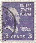 Stamps : America : United_States :  SERIE PRESIDENCIAL. THOMAS JEFFERSON. YVERT US 372
