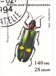 Stamps Madagascar -  INSECTOS-MEGALOXANTHA BICOLOR