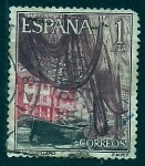 Stamps Spain -  Barco y redes de pesca