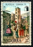Sellos de Europa - Andorra -  ANDORRA_SCOTT 86 EXPOSICION MUNDIAL DE FILATELIA, ESPAÑA 75 $0,5