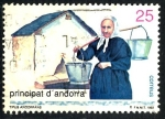 Stamps Andorra -  ANDORRA_SCOTT 216.02 MUJER CON CUBOS DE AGUA $0,2