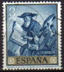 Sellos de Europa - Espa�a -  ESPAÑA 1962 1425 Sello Pintor Francisco de Zurbaran Apoteosis de Santo Tomas de Aquino Usado