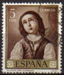Stamps Spain -  ESPAÑA 1962 1426 Sello Pintor Francisco de Zurbaran La Virgen Niña Usado