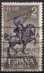 Stamps Spain -  ESPAÑA 1962 1445 Sello Rodrigo Diaz de Vivar El Cid Escultura de Ana Hurtigton Usado