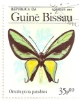 Stamps Guinea Bissau -  Mariposas. Ornithoptera  paradisea.
