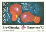 Stamps : Europe : Spain :  BARCELONA´92. IIa SERIE PRE-OLÍMPICA. Nº 6, BOXEO. EDIFIL 2995