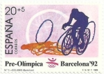 Stamps : Europe : Spain :  BARCELONA´92. IIa SERIE PRE-OLÍMPICA. Nº 7, CICLISMO. EDIFIL 2996