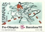 Stamps : Europe : Spain :  BARCELONA´92. IIa SERIE PRE-OLÍMPICA. Nº8, HÍPICA. EDIFIL 2997