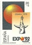 Stamps Spain -  EXPO SEVILLA´92. EXPOSICIONES UNIVERSALES. TORRE DEL SOL, OSAKA 1970. EDIFIL 2993
