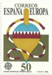 Stamps Spain -  SERIE EUROPA 1989. JUEGOS INFANTILES. TROMPO. EDIFIL 3009