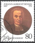 Stamps Germany -  300o Nacimiento Aniv de Johann Albrecht Bengel (teólogo).