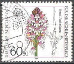 Stamps Germany -  Por el bienestar,Orquídea: fuego, ustulata Orchis.