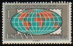 Stamps Spain -  ESPAÑA 1963 1510 Sello Nuevo Dia Mundial del Sello Mapa Mundo