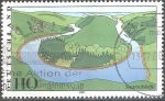 Stamps Germany -  Saarschleife en Mettlach (Vista desde Lookout Cloef).