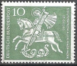 Stamps Germany -  Conquistadores (Boy Scouts Alemanes). San Jorge y el dragón.