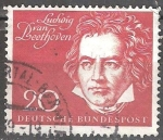 Sellos de Europa - Alemania -  Inauguración de la Sala Beethoven en Bonn.Ludwig van Beethoven (1770-1827)compositor alemán.