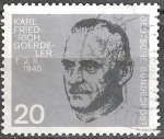 Stamps Germany -  20 Aniv de atentado contra la vida de Hitler.Anti-hitlerianos Mártires.Carl Friedrich Goerdeler.