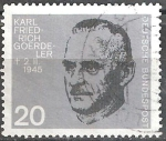 Sellos de Europa - Alemania -  20 Aniv de atentado contra la vida de Hitler.Anti-hitlerianos Mártires.Carl Friedrich Goerdeler.