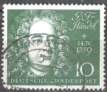 Sellos de Europa - Alemania -  Inauguración de la Sala Beethoven en Bonn.Georg Friedrich Händel (1685-1759)compositor alemán.