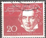 Sellos de Europa - Alemania -  Inauguración de la Sala Beethoven en Bonn.Ludwig van Beethoven (1770-1827)compositor alemán.