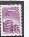 Stamps : Europe : Hungary :  AVIÓN SOBREVOLANDO ROMA