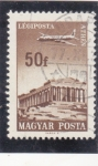 Stamps : Europe : Hungary :  AVIÓN SOBREVOLANDO ATENAS