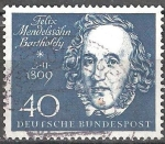 Sellos de Europa - Alemania -  Inauguración de la Sala Beethoven en Bonn.Felix Mendelssohn (1809-1847) compositor alemán.