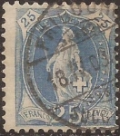 Sellos del Mundo : Europa : Suiza : Helvetia  1907  25 cents