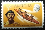 Sellos de America - Anguila -  Carib indian and war canoe