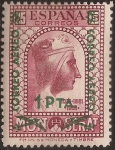 Stamps Spain -  Virgen de Montserrat   1938  Habilitado a 1 pta