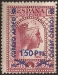 Stamps Spain -  Virgen de Montserrat   1938  Habilitado a 1,50 ptas