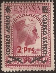 Stamps Spain -  Virgen de Montserrat   1938  Habilitado a 2 ptas