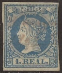 Stamps Spain -  Isabel II  1860  1 real