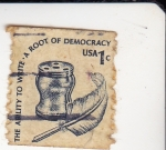 Stamps United States -  PLUMA Y TINTERO