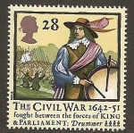 Stamps United Kingdom -  Guerra Civil - Rey contra Parlamento - Tambor