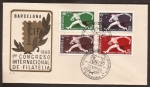 Stamps Spain -  SPD Cesta Punta. 1er Congr Int Filatelia Bcn  27 Marzo 1960  aéreo 22 ptas