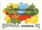 Stamps Spain -  X ANIVERSARIO DE LA CONSTITUCIÓN DE 1978. SIMBOLISMO DEL MAPA POLÍTICO. EDIFIL 2982