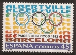 Stamps : Europe : Spain :  Países Olímpicos. Albertville-Barcelona  1992  45 ptas
