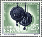 Stamps Spain -  ESPAÑA 1963 1516 Sello Nuevos Conmemoraciones de San Sebastián Alegoría