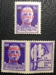 Stamps Italy -  1944 Stamps of 1929 Carmine Overprinted