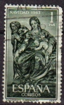 Stamps Spain -  ESPAÑA 1963 1535 Sello Navidad Berruguete Nacimiento Usado