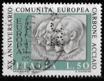 Stamps Italy -  XXº Aniv. Comunidad Europea. Perforado 