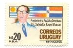 Stamps Uruguay -  PRESIDENTE DE LA REPUBLICA DOMINICANA DR. SALVADOR JORGE BLANCO