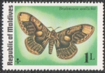Stamps : Asia : Maldives :  Brahmaea wallichii